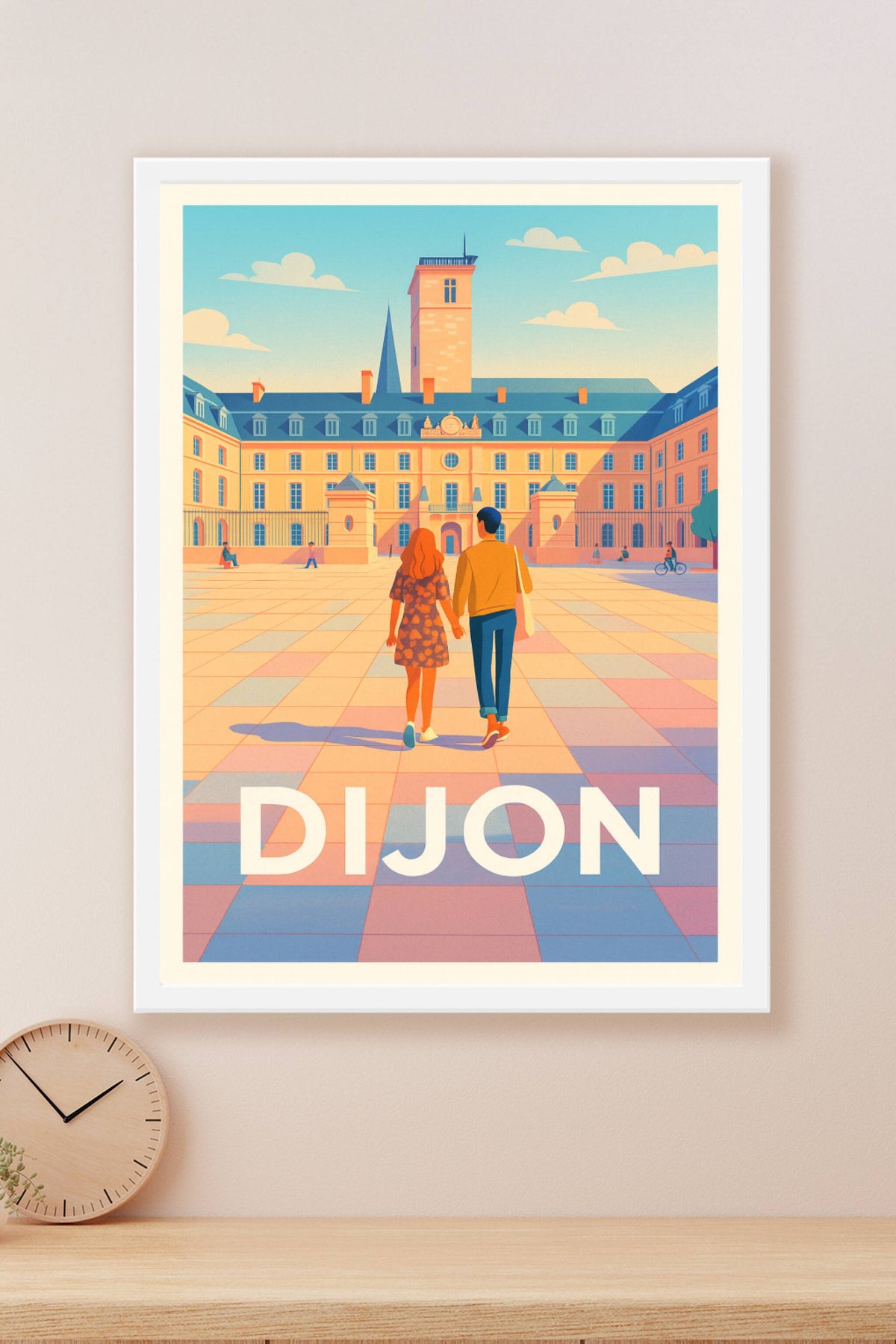 Affiche Dijon — Une balade romantique au cœur de la ville · poster d'art de Dijon