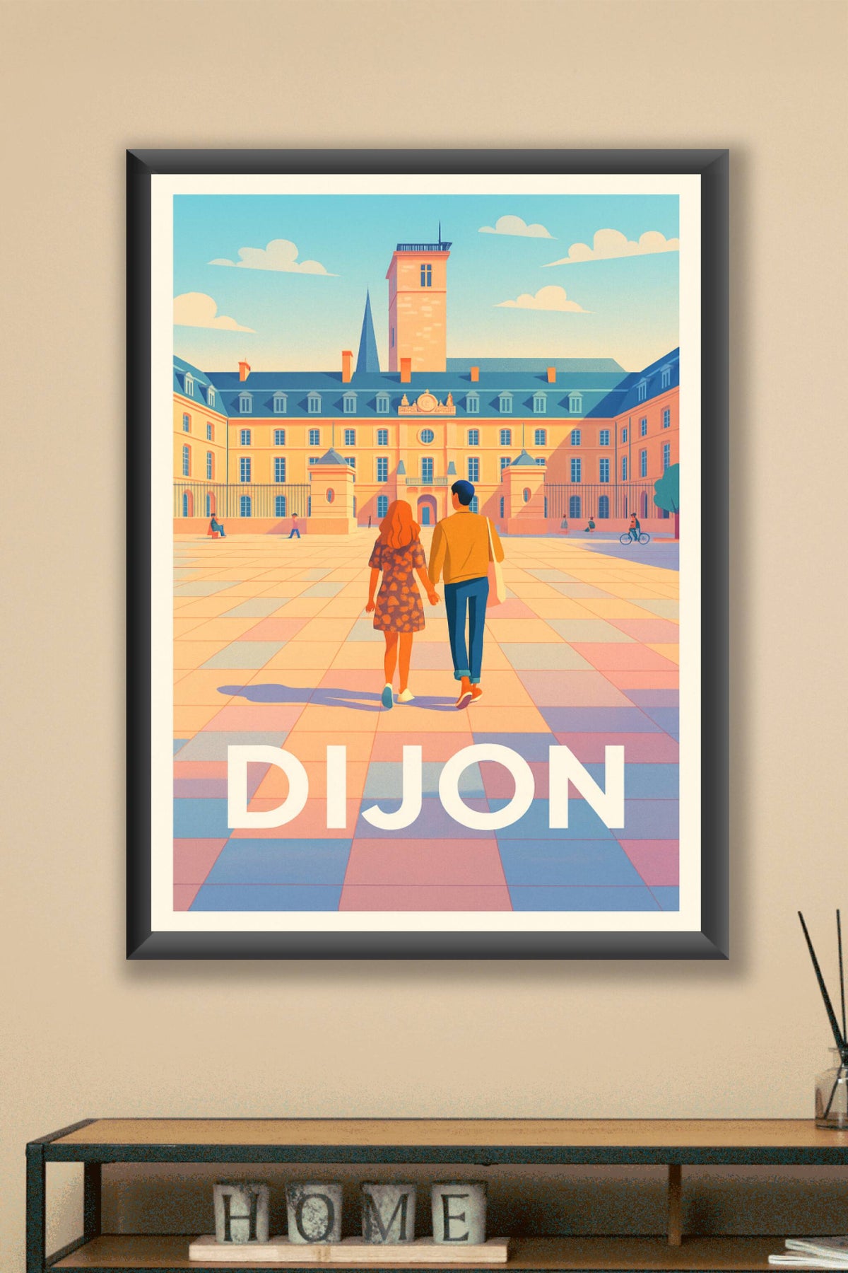 Affiche Dijon — Une balade romantique au cœur de la ville · poster d'art de Dijon