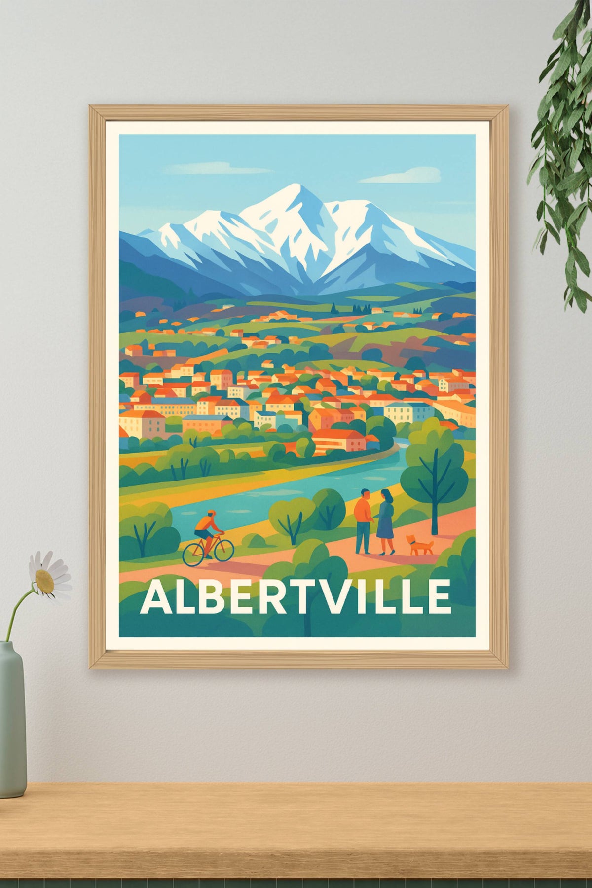 Affiche Albertville — Charme nature et montagnes majestueuses · poster d'art de Albertville