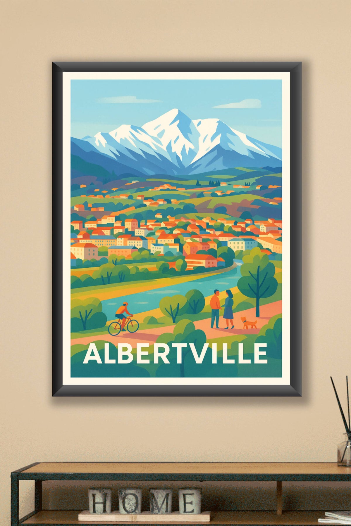 Affiche Albertville — Charme nature et montagnes majestueuses · poster d'art de Albertville