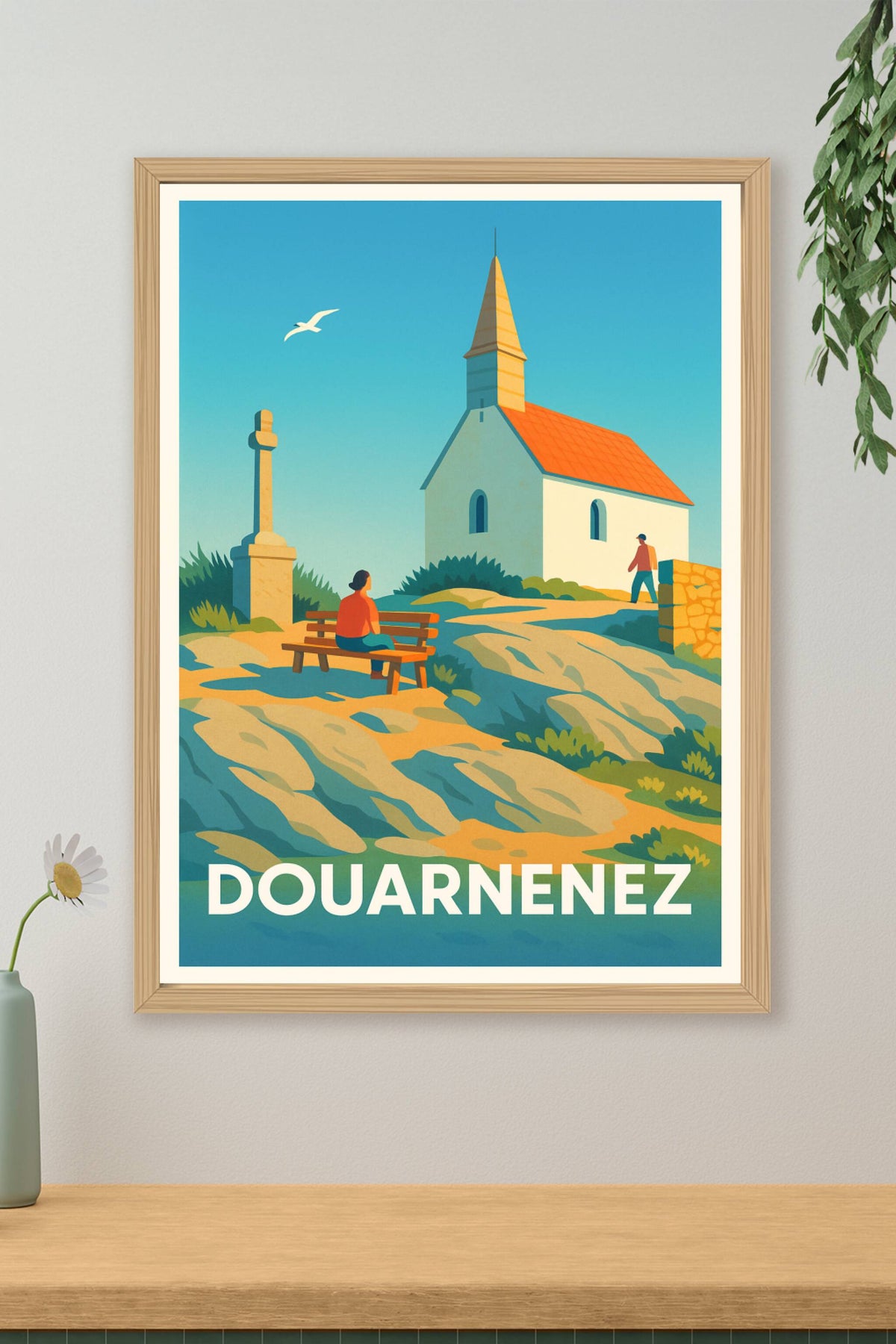 Affiche Douarnenez — Escapade paisible en Bretagne · poster d'art de Douarnenez