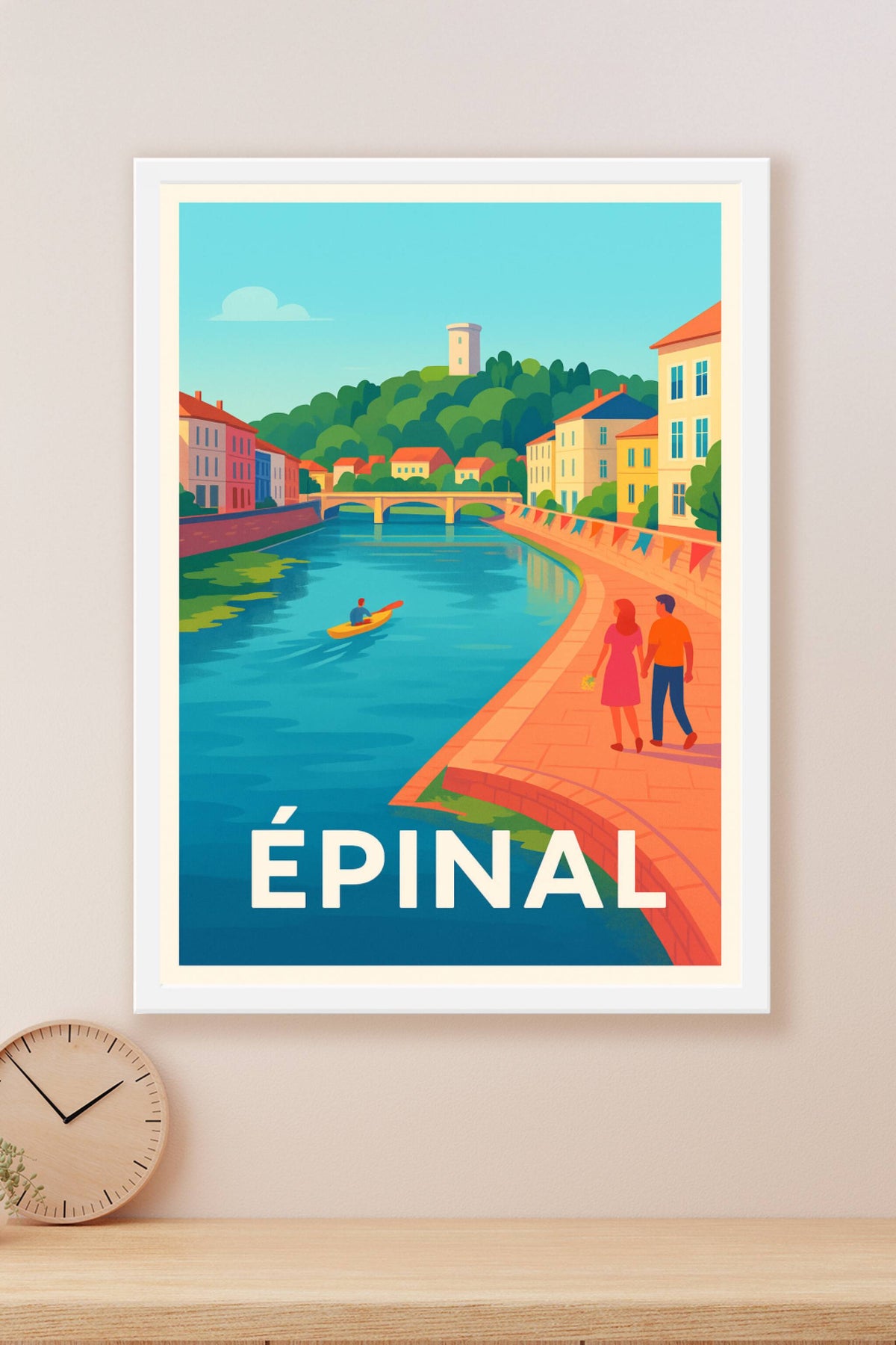 Affiche Épinal — Balade romantique au fil de l'eau · poster d'art de Épinal