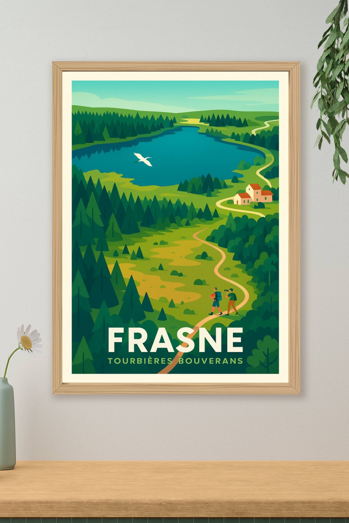 Affiche Frasne — Évasion naturelle entre tourbières et forêts · poster d'art de Frasne