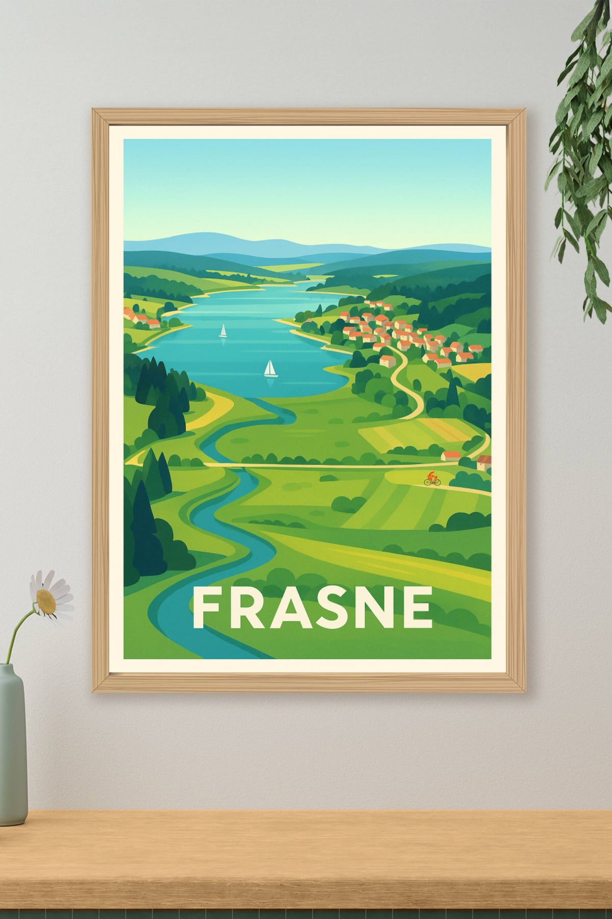 Affiche Frasne — Escapade bucolique au cœur du Doubs · poster d'art de Frasne