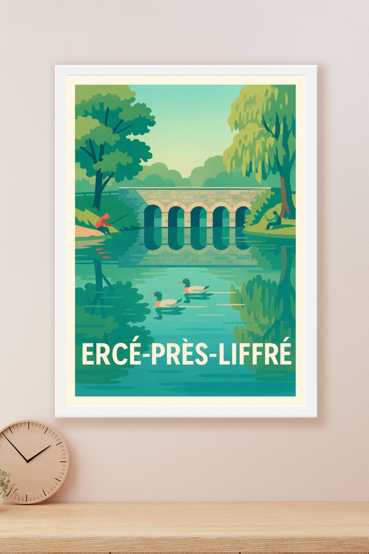 Affiche Ercé-Près-Liffré — Douceur bucolique au fil de l'eau · poster d'art de Ercé-Près-Liffré