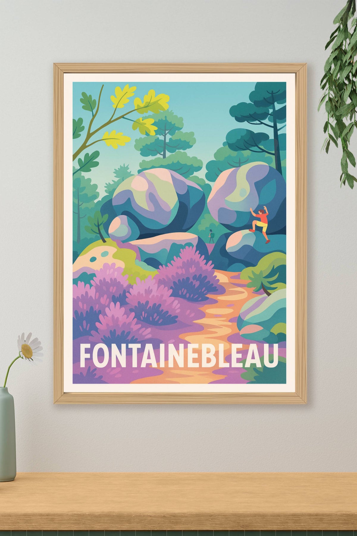 Affiche Fontainebleau — Nature et Aventure au Cœur de la Forêt · poster d'art de Fontainebleau