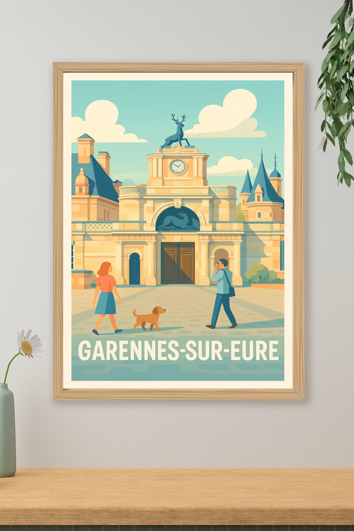 Affiche Garennes-sur-Eure — Charme et histoire au cœur de l'architecture normande · poster d'art de Garennes-sur-Eure
