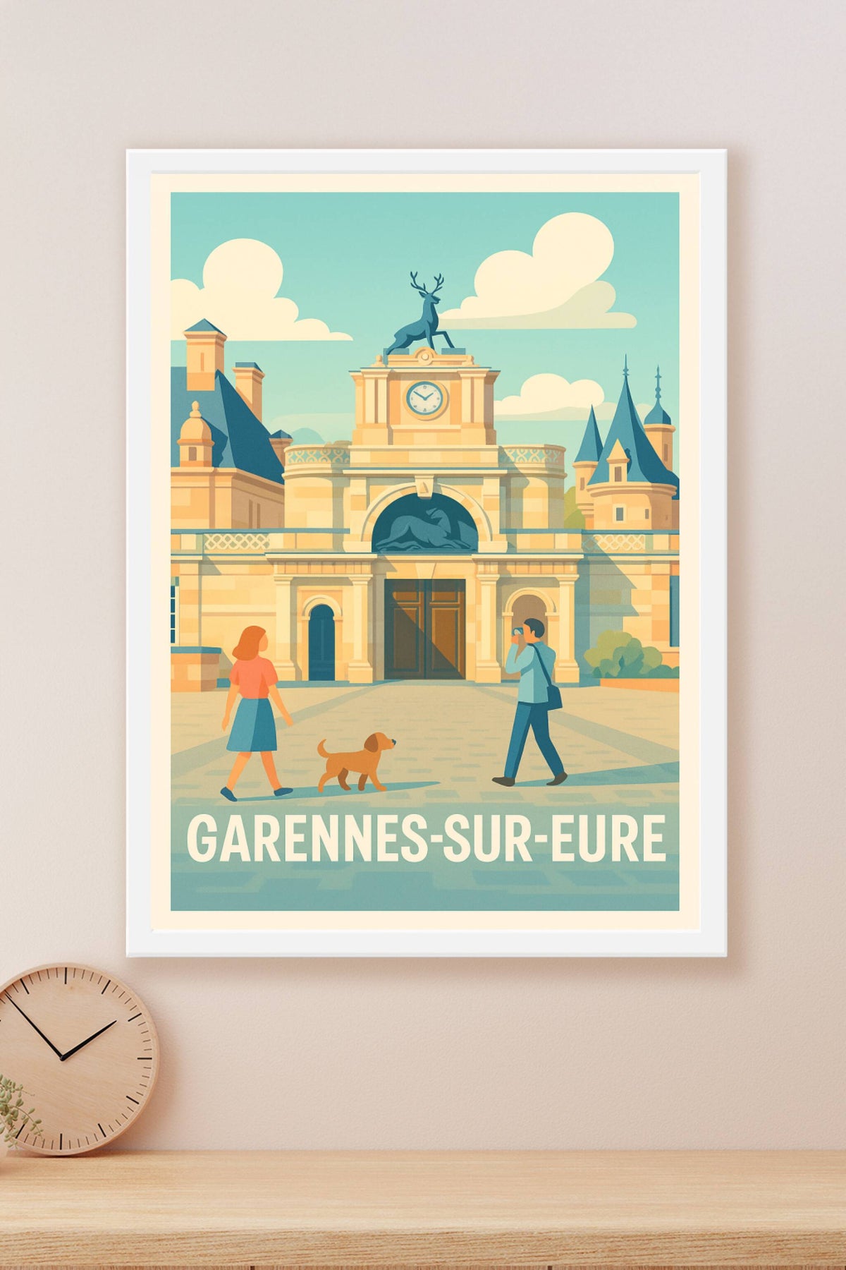 Affiche Garennes-sur-Eure — Charme et histoire au cœur de l'architecture normande · poster d'art de Garennes-sur-Eure