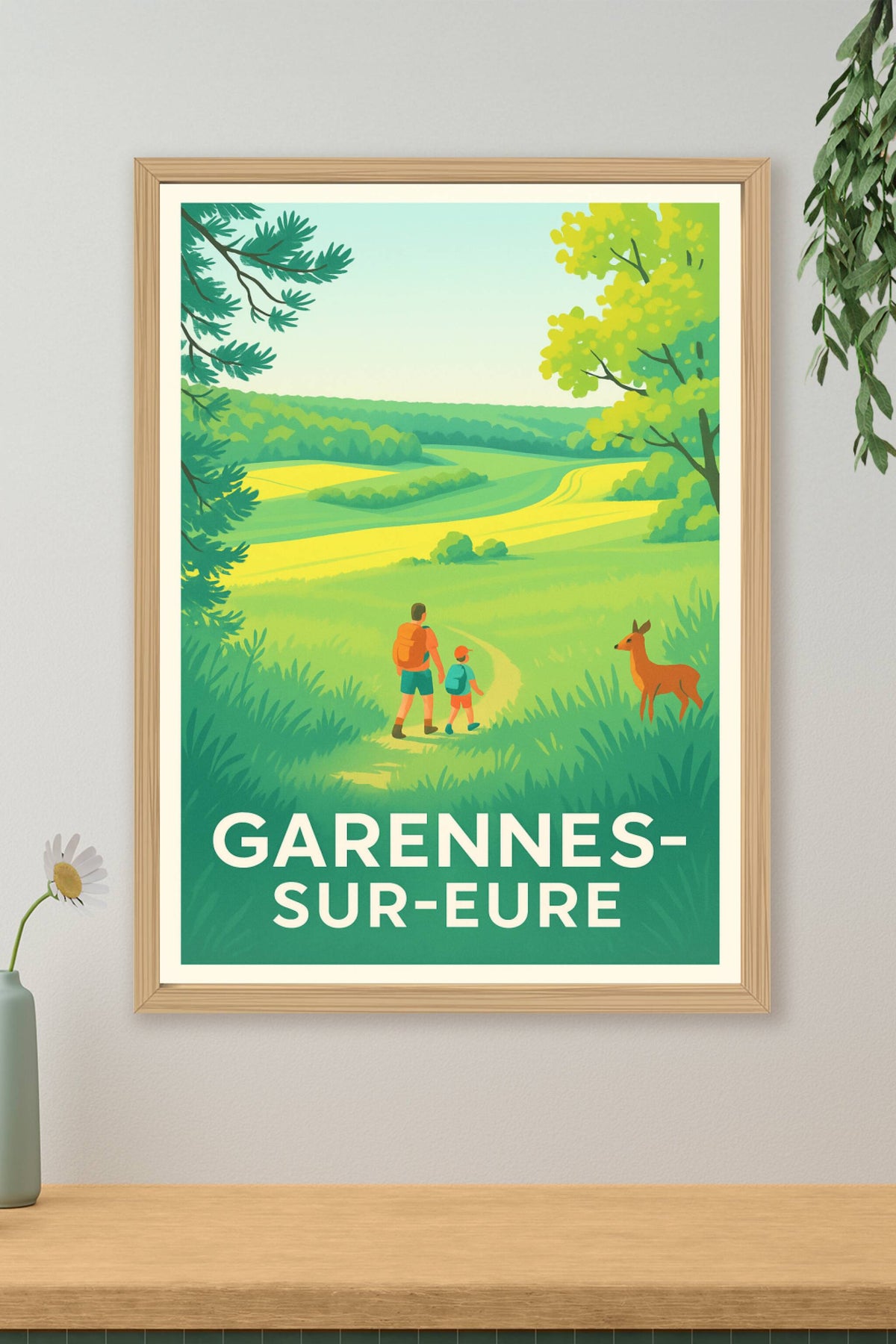 Affiche Garennes-sur-Eure — Découvrez la nature à pied · poster d'art de Garennes-sur-Eure