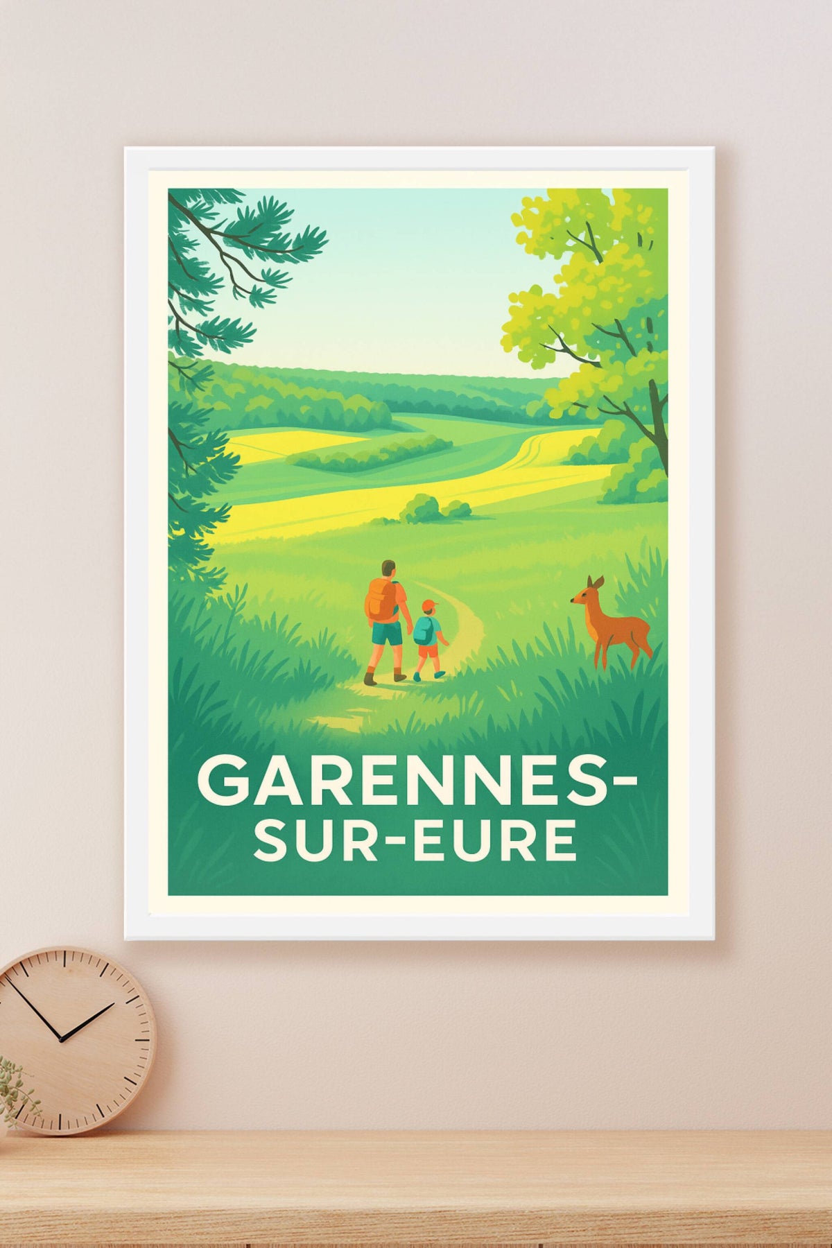Affiche Garennes-sur-Eure — Découvrez la nature à pied · poster d'art de Garennes-sur-Eure