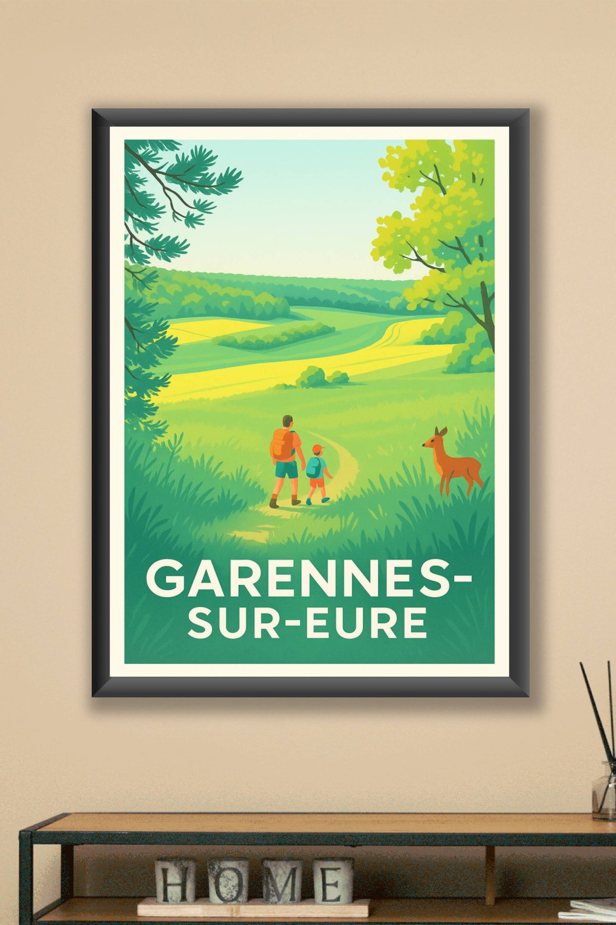 Affiche Garennes-sur-Eure — Découvrez la nature à pied · poster d'art de Garennes-sur-Eure
