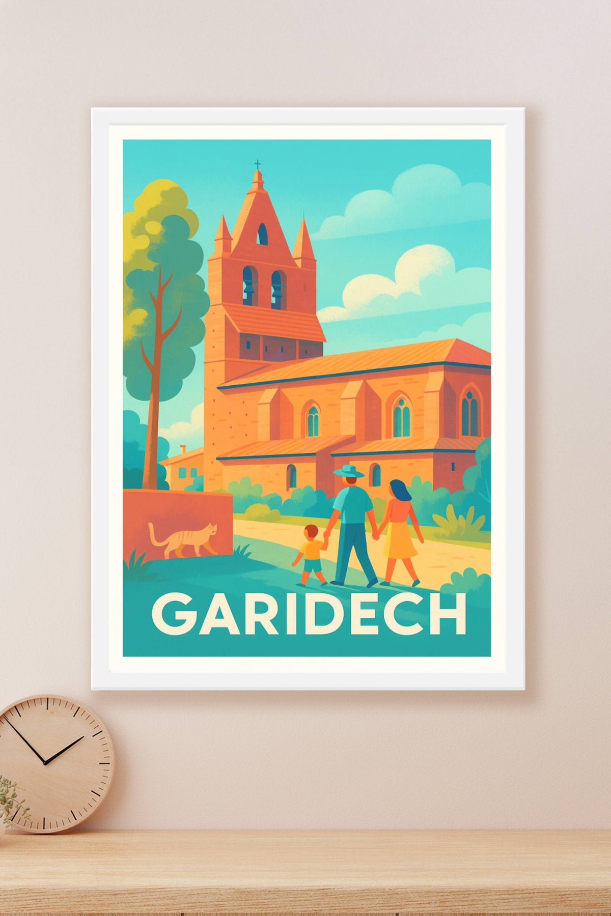 Affiche Garidech — Charme et douceur à l'ombre de l'église · poster d'art de Garidech
