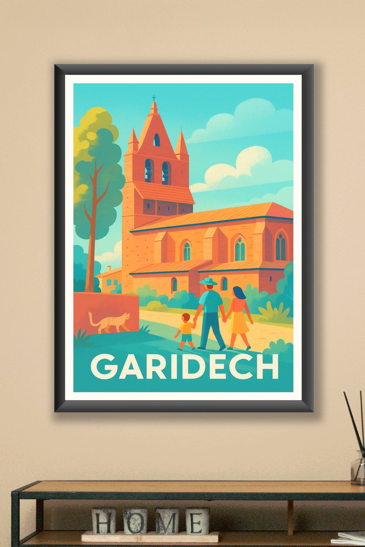 Affiche Garidech — Charme et douceur à l'ombre de l'église · poster d'art de Garidech