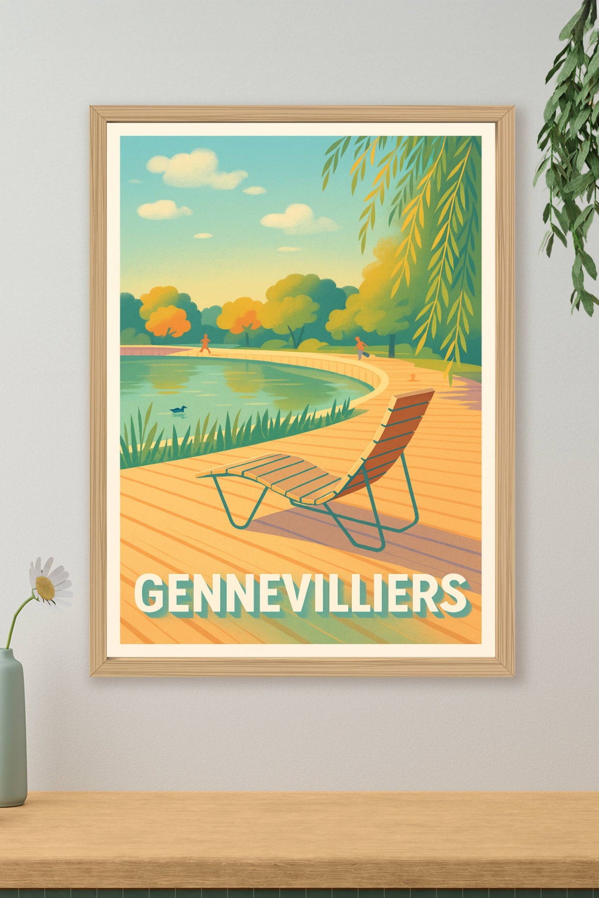 Affiche Gennevilliers — Un havre de paix bucolique · poster d'art de Gennevilliers