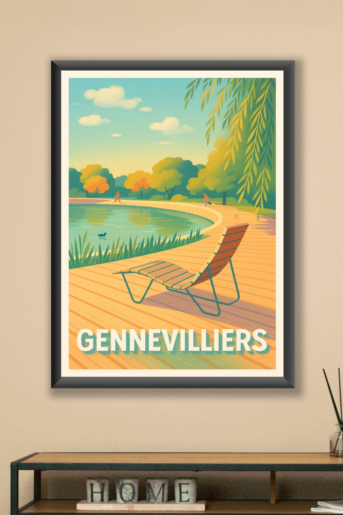 Affiche Gennevilliers — Un havre de paix bucolique · poster d'art de Gennevilliers
