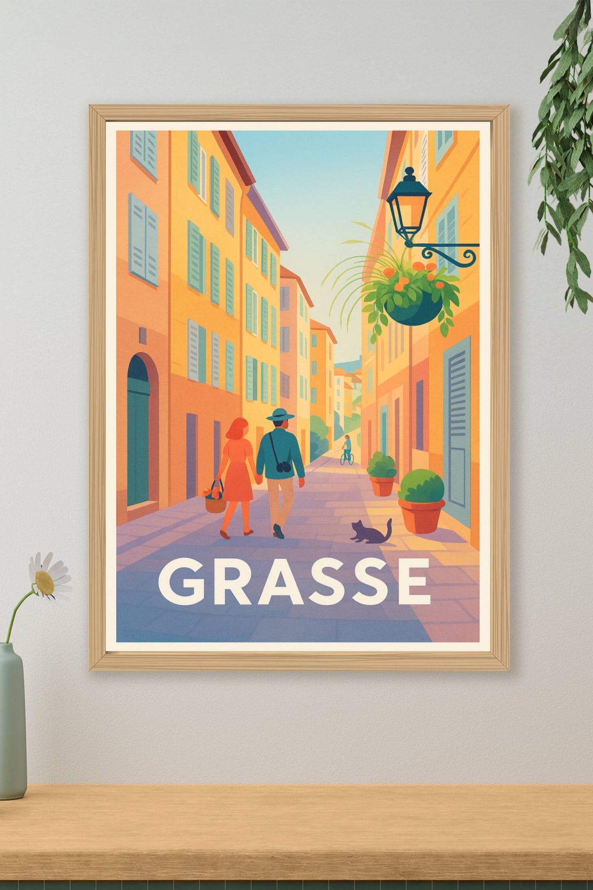 Affiche Grasse — Flâneries en douceur au cœur de la ville · poster d'art de Grasse