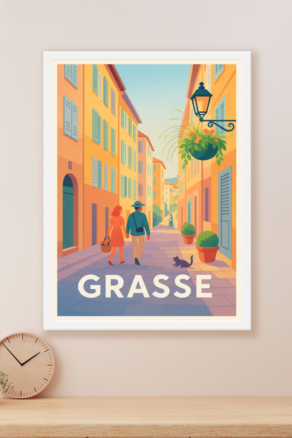 Affiche Grasse — Flâneries en douceur au cœur de la ville · poster d'art de Grasse