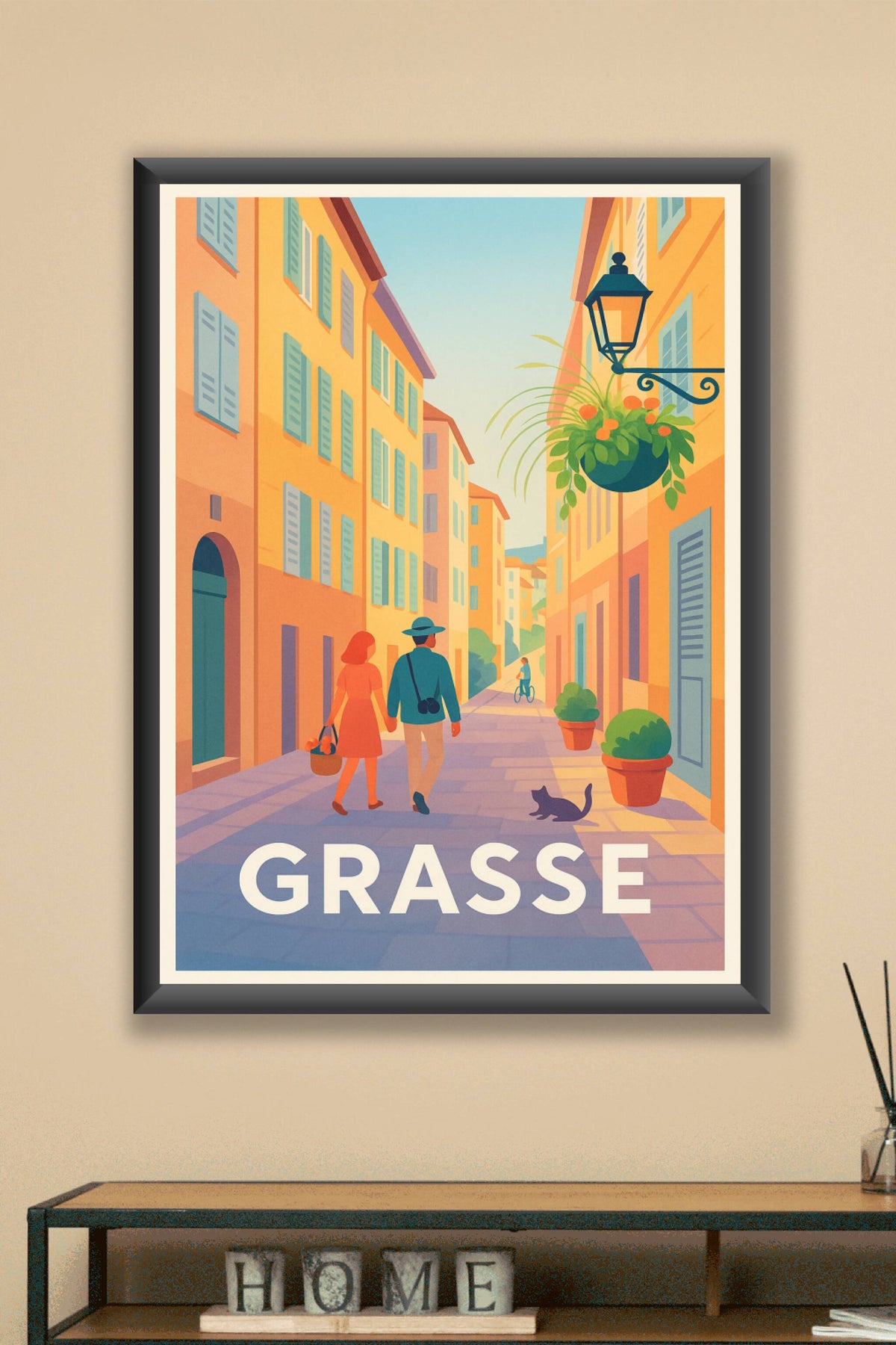 Affiche Grasse — Flâneries en douceur au cœur de la ville · poster d'art de Grasse