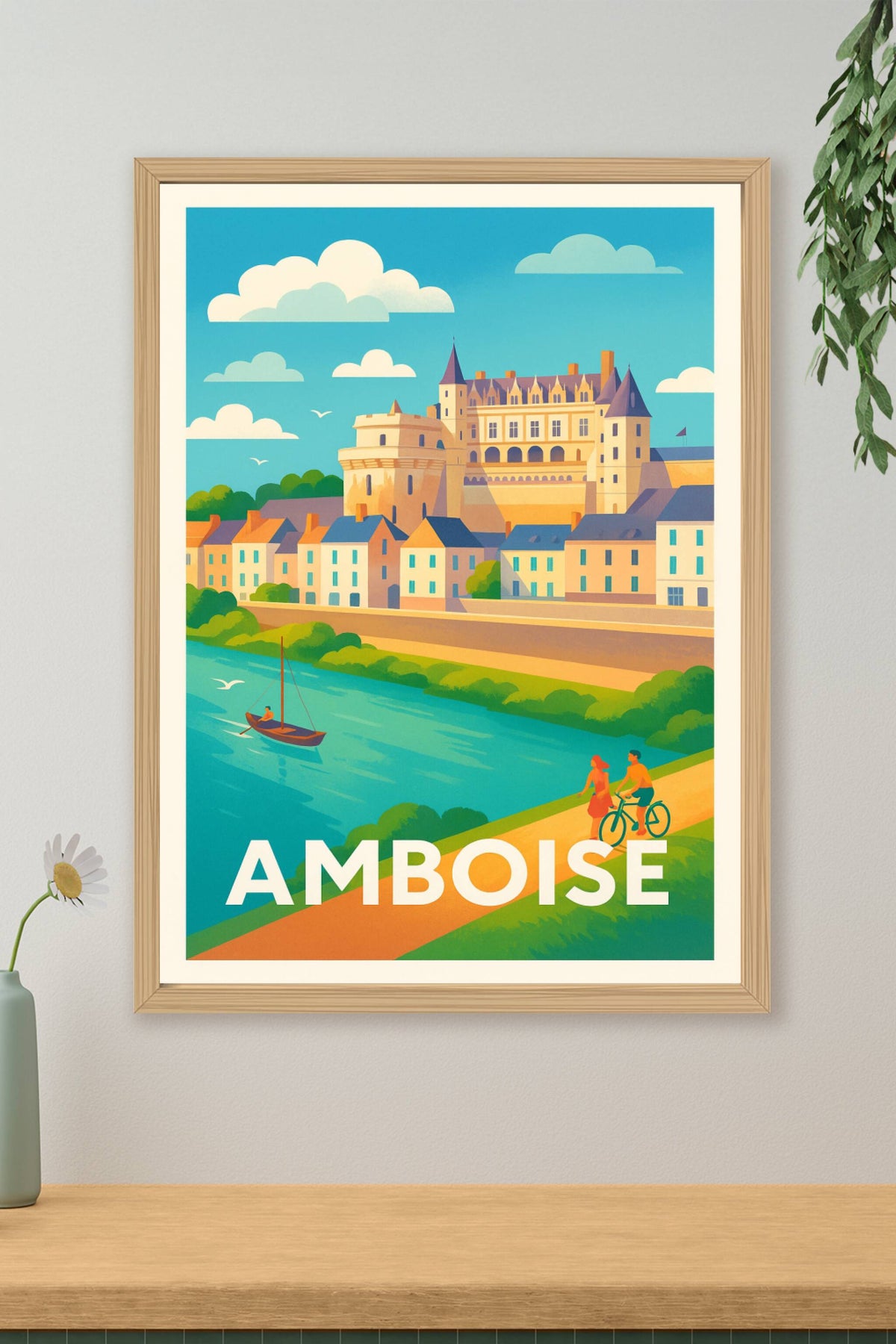 Affiche Amboise — Charme royal sur les bords de Loire · poster d'art de Amboise