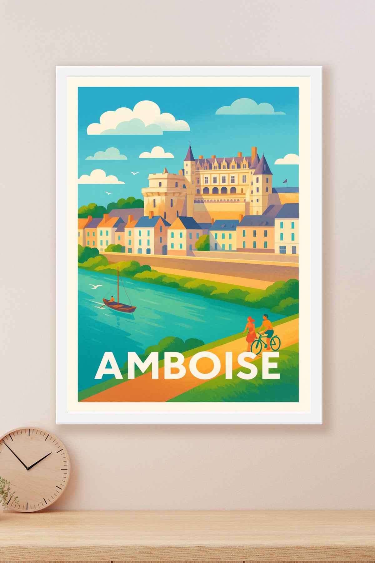 Affiche Amboise — Charme royal sur les bords de Loire · poster d'art de Amboise