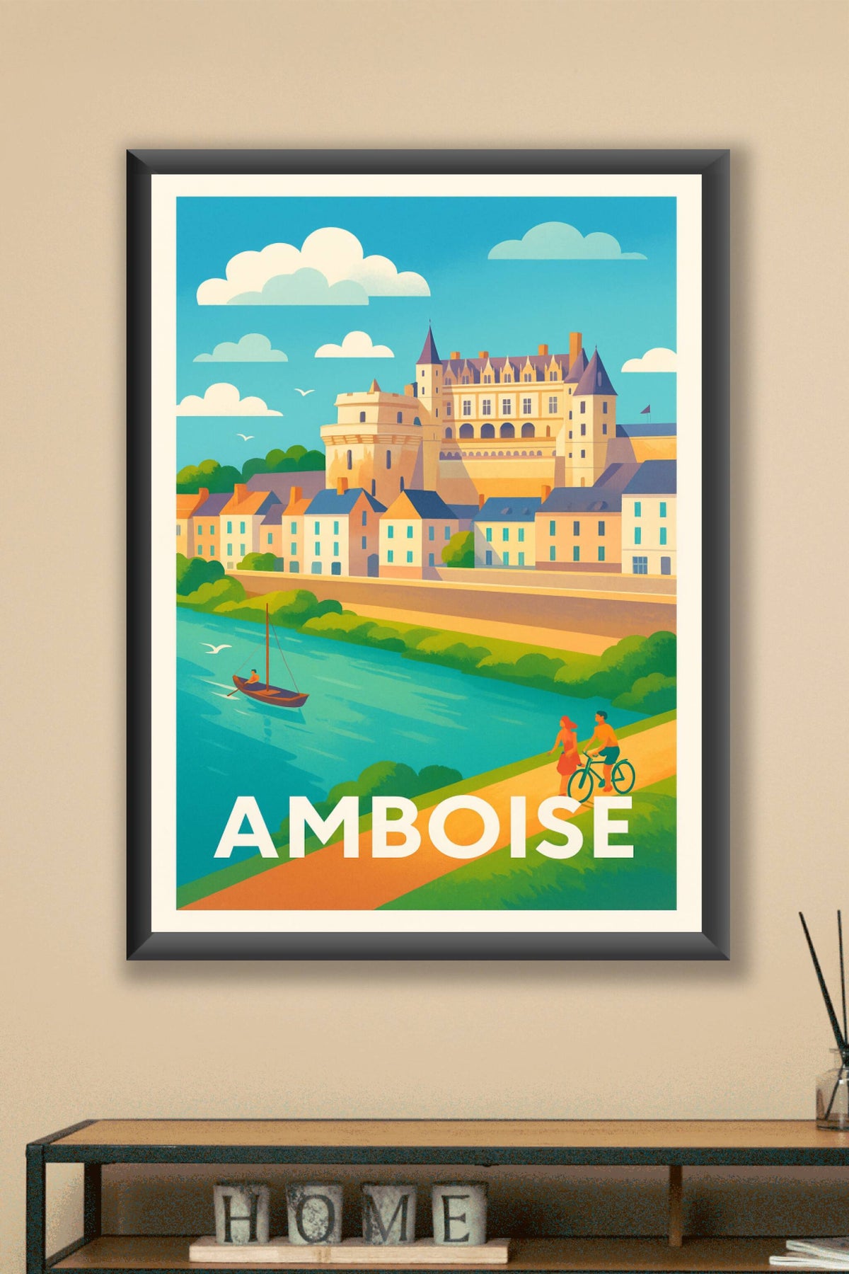 Affiche Amboise — Charme royal sur les bords de Loire · poster d'art de Amboise