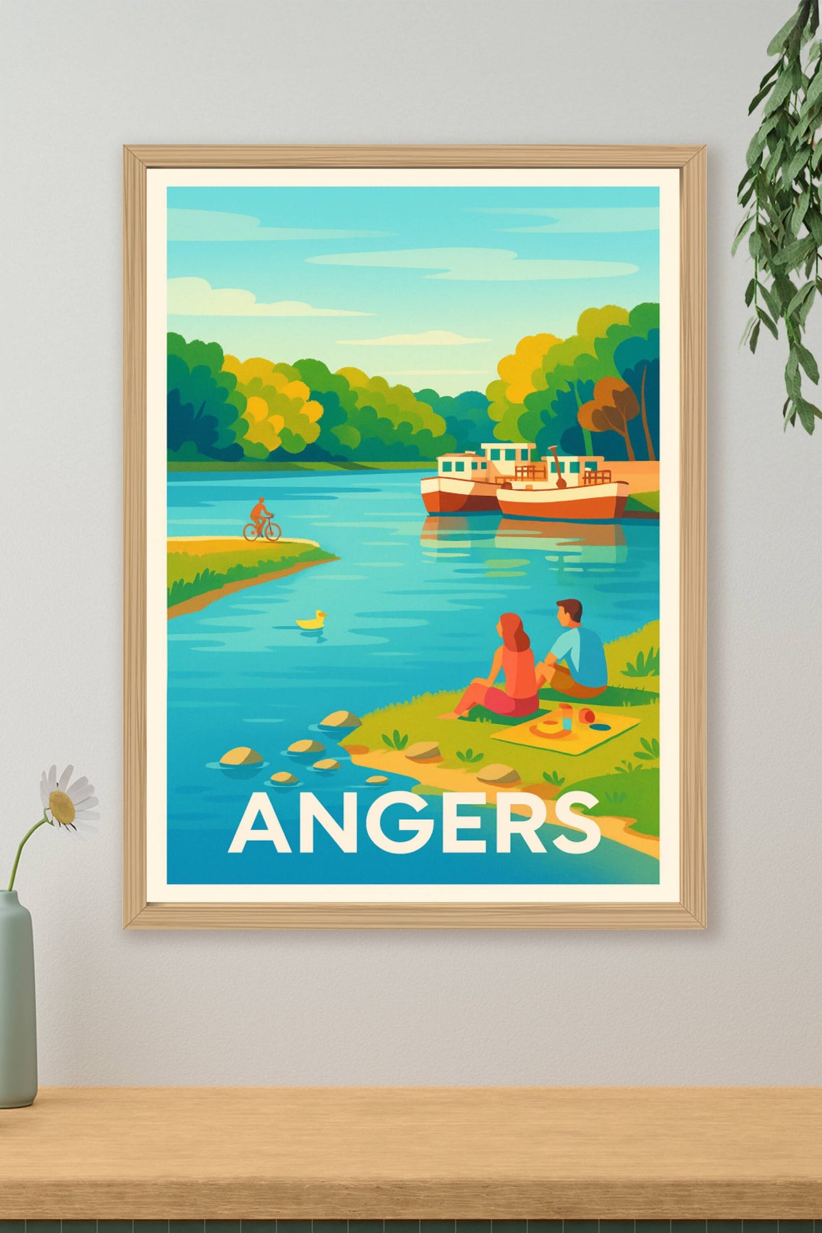 Affiche Angers — Douceur au fil de l'eau · poster d'art de Angers