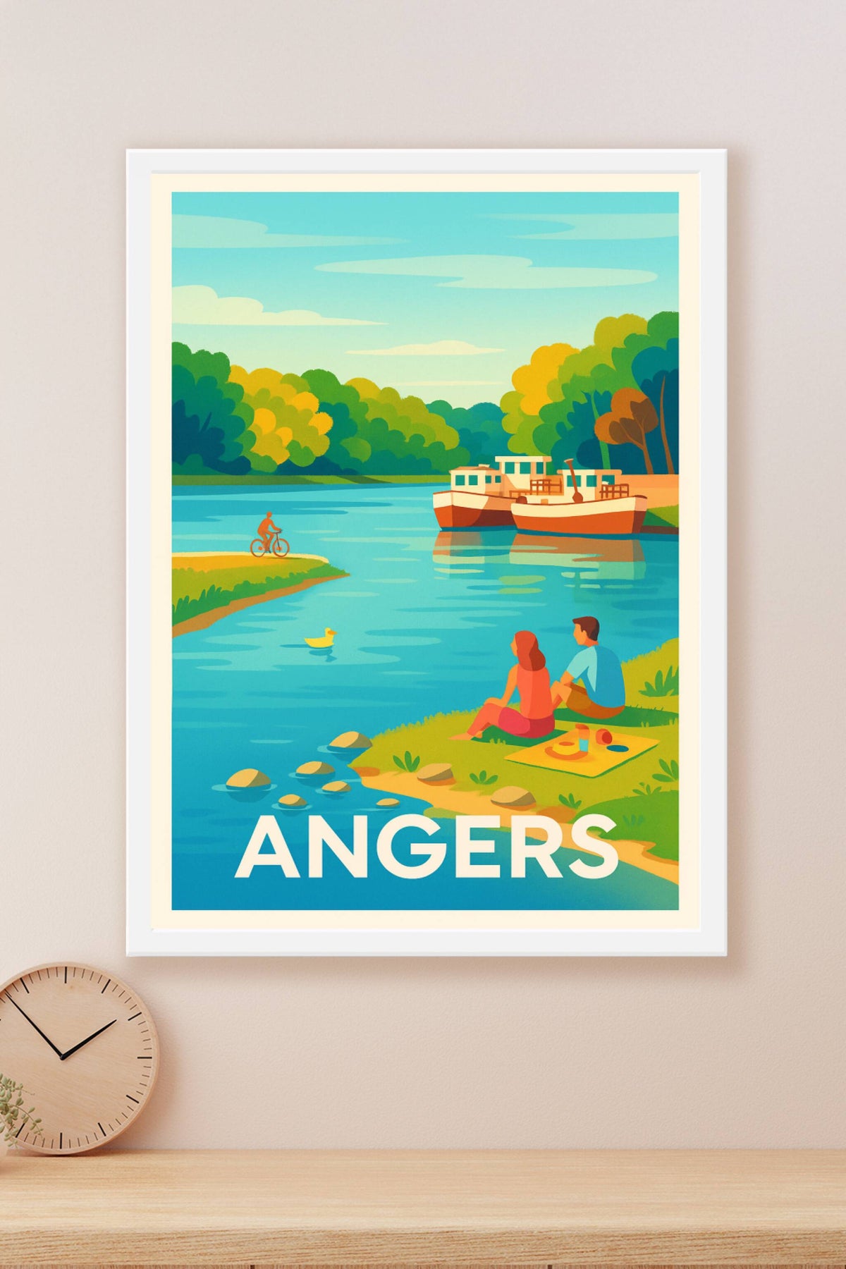 Affiche Angers — Douceur au fil de l'eau · poster d'art de Angers