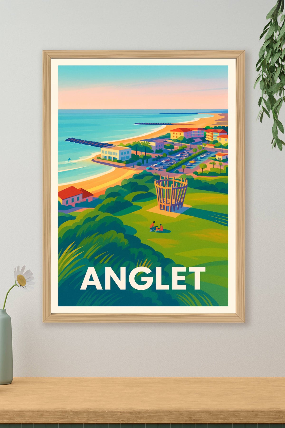 Affiche Anglet — Évasion balnéaire et douceur de vivre · poster d'art de Anglet