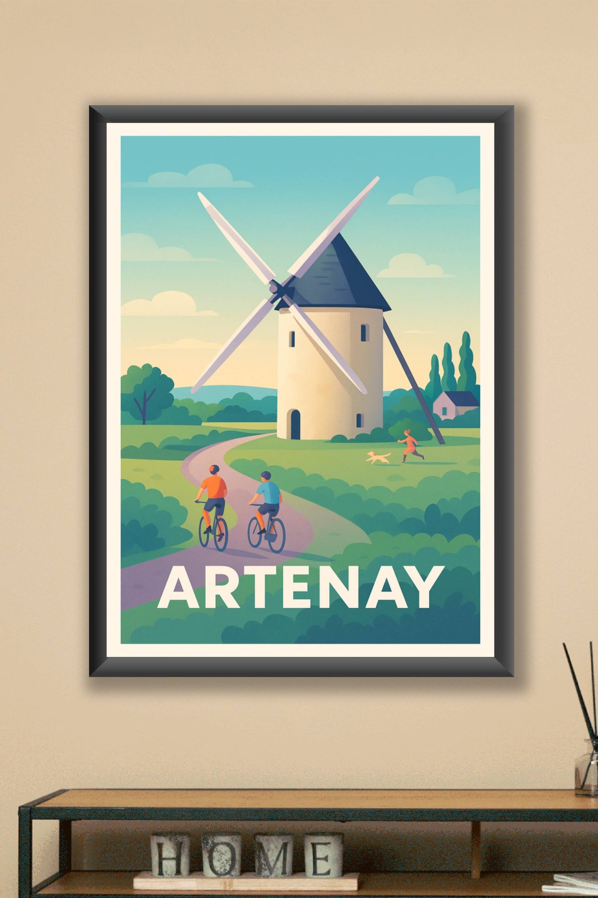 Affiche Artenay — Charme et nature en roue libre · poster d'art de Artenay