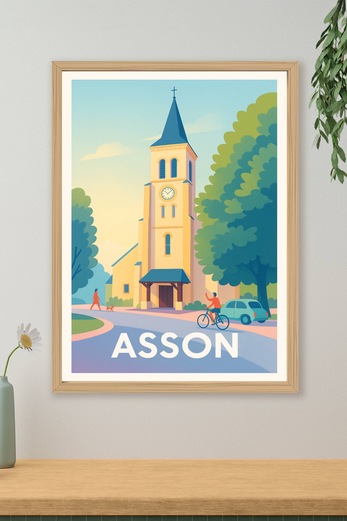 Affiche Asson — Charme authentique au pied des Pyrénées · poster d'art de Asson