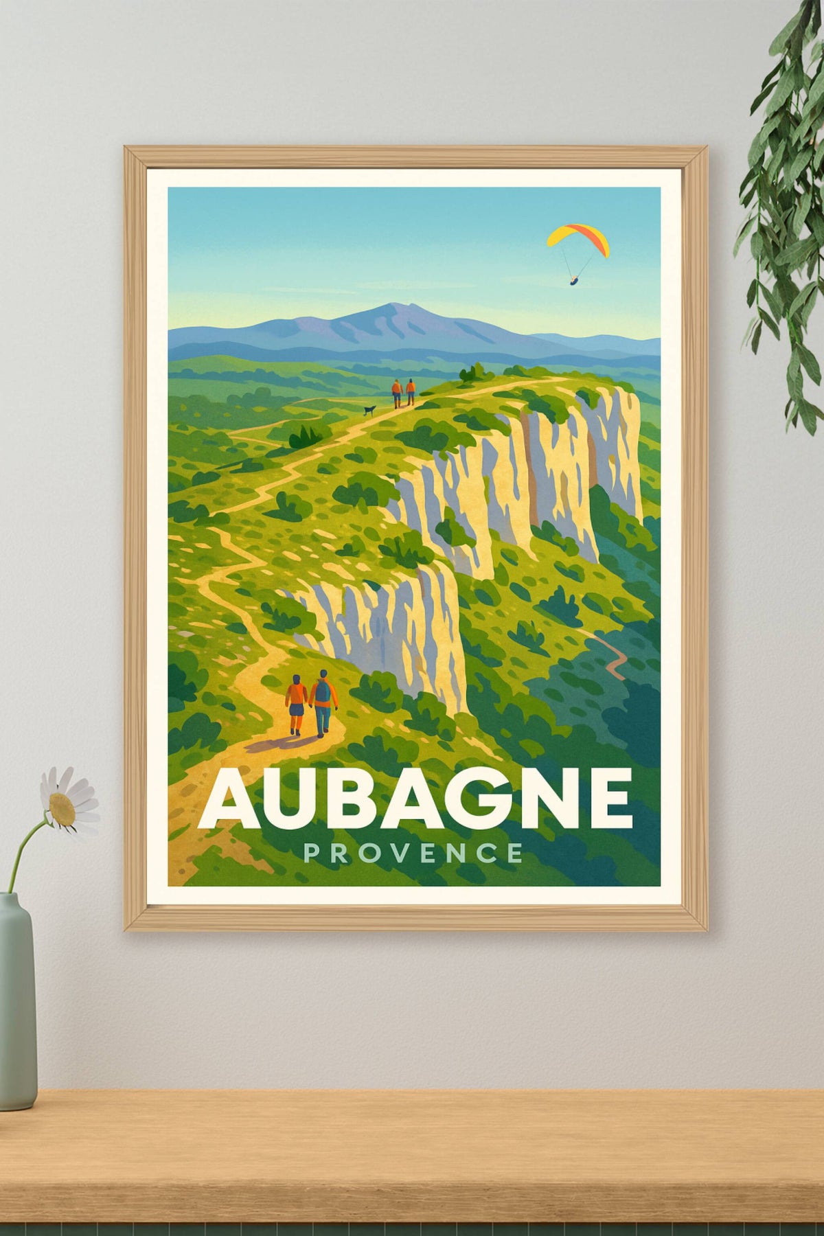 Affiche Aubagne — Randonnées et panoramas en Provence · poster d'art de Aubagne