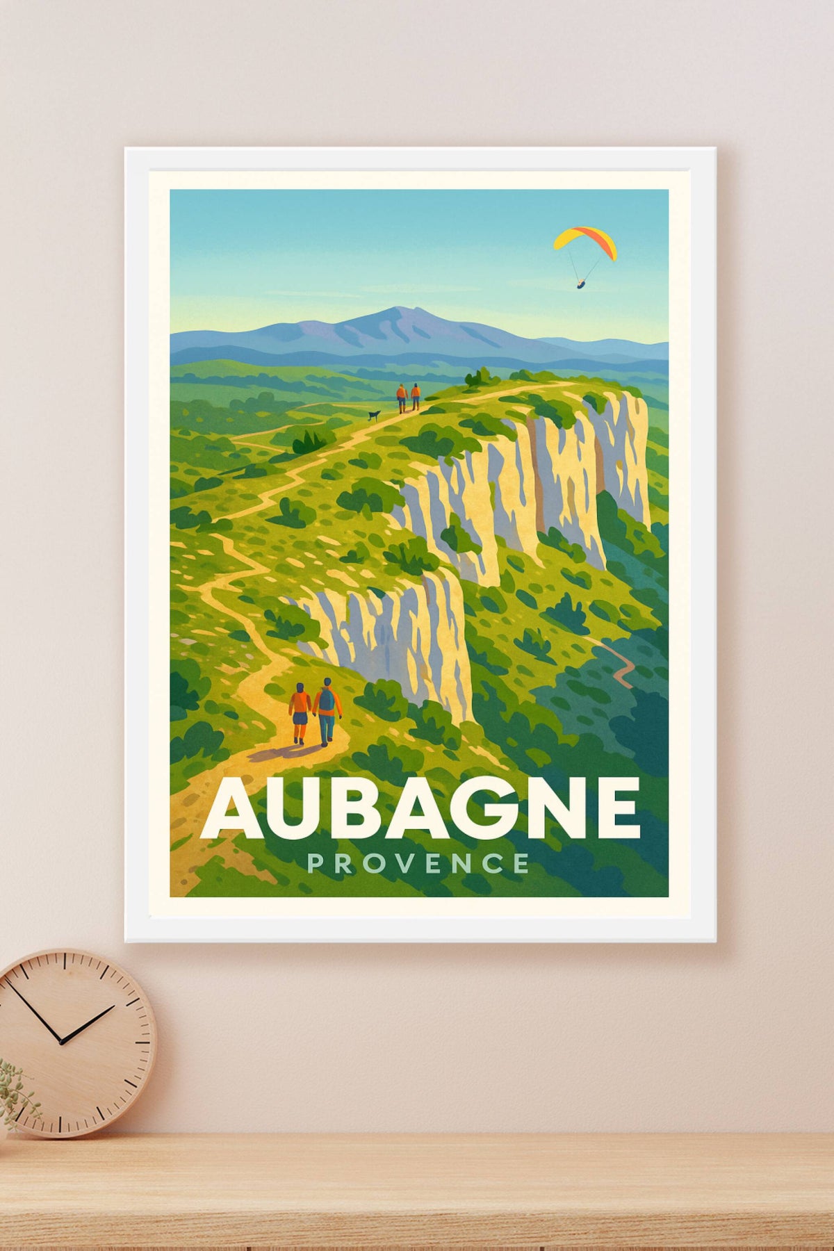 Affiche Aubagne — Randonnées et panoramas en Provence · poster d'art de Aubagne