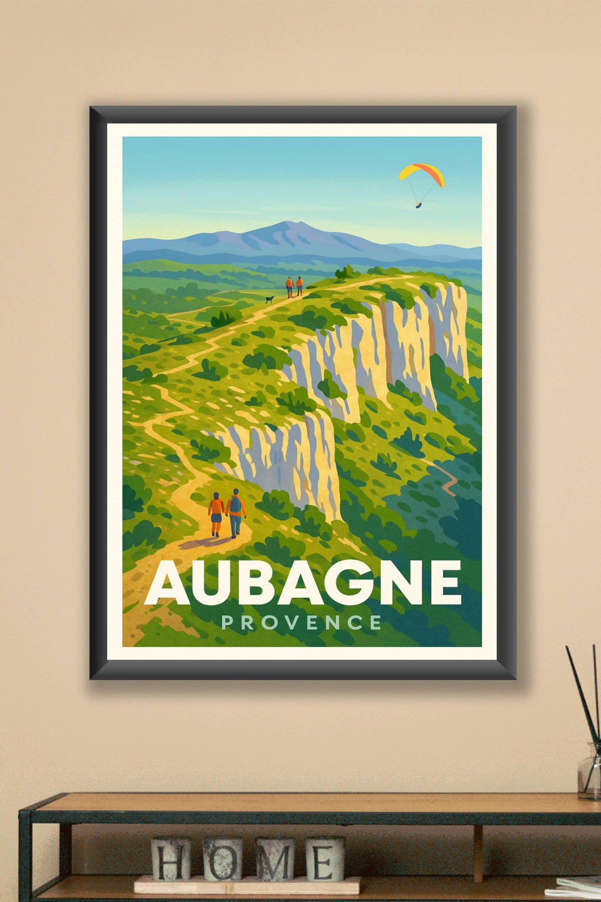 Affiche Aubagne — Randonnées et panoramas en Provence · poster d'art de Aubagne