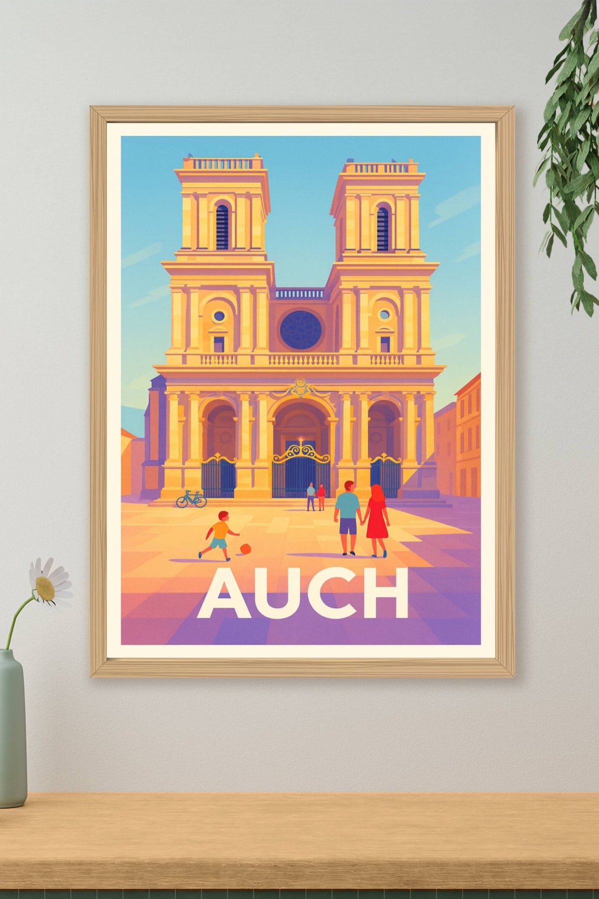 Affiche Auch — Balade ensoleillée au cœur de la Gascogne · poster d'art de Auch