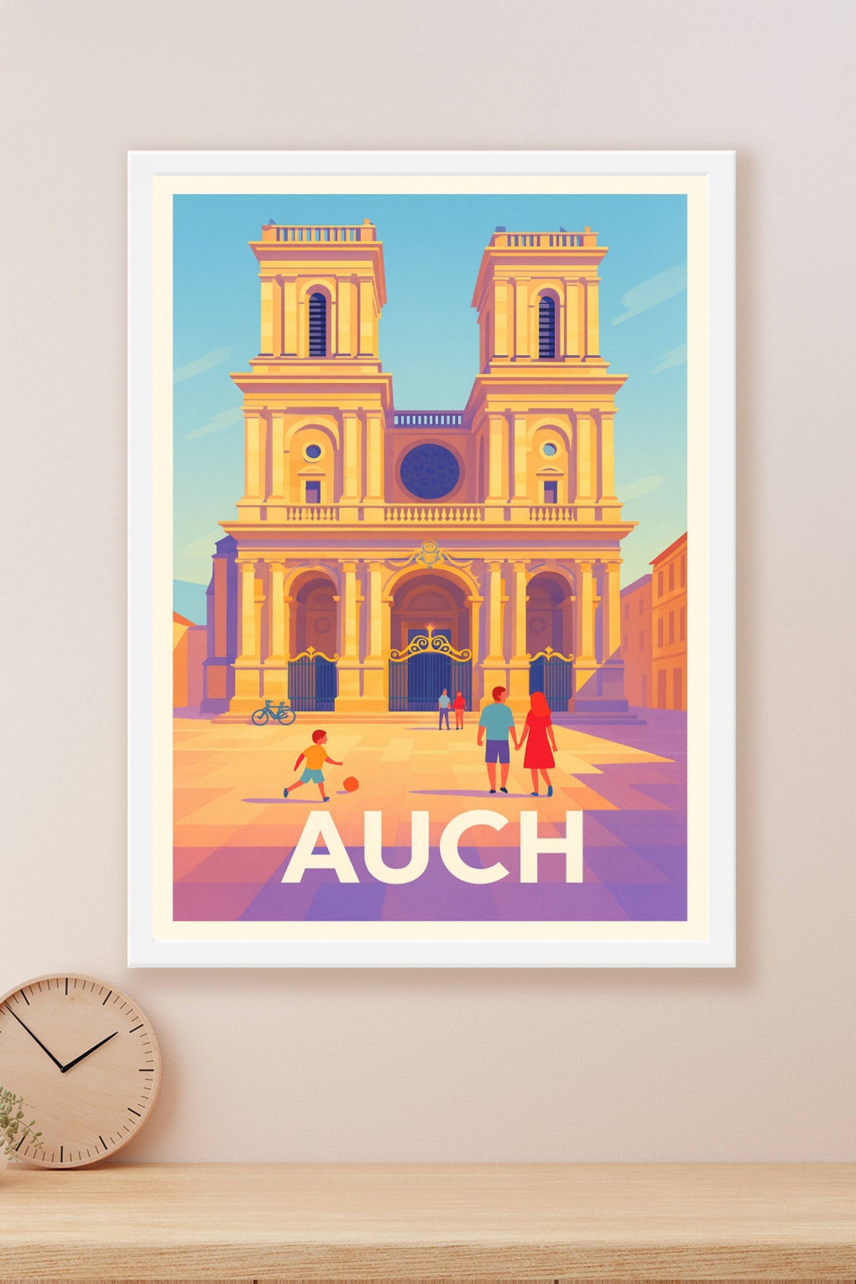 Affiche Auch — Balade ensoleillée au cœur de la Gascogne · poster d'art de Auch