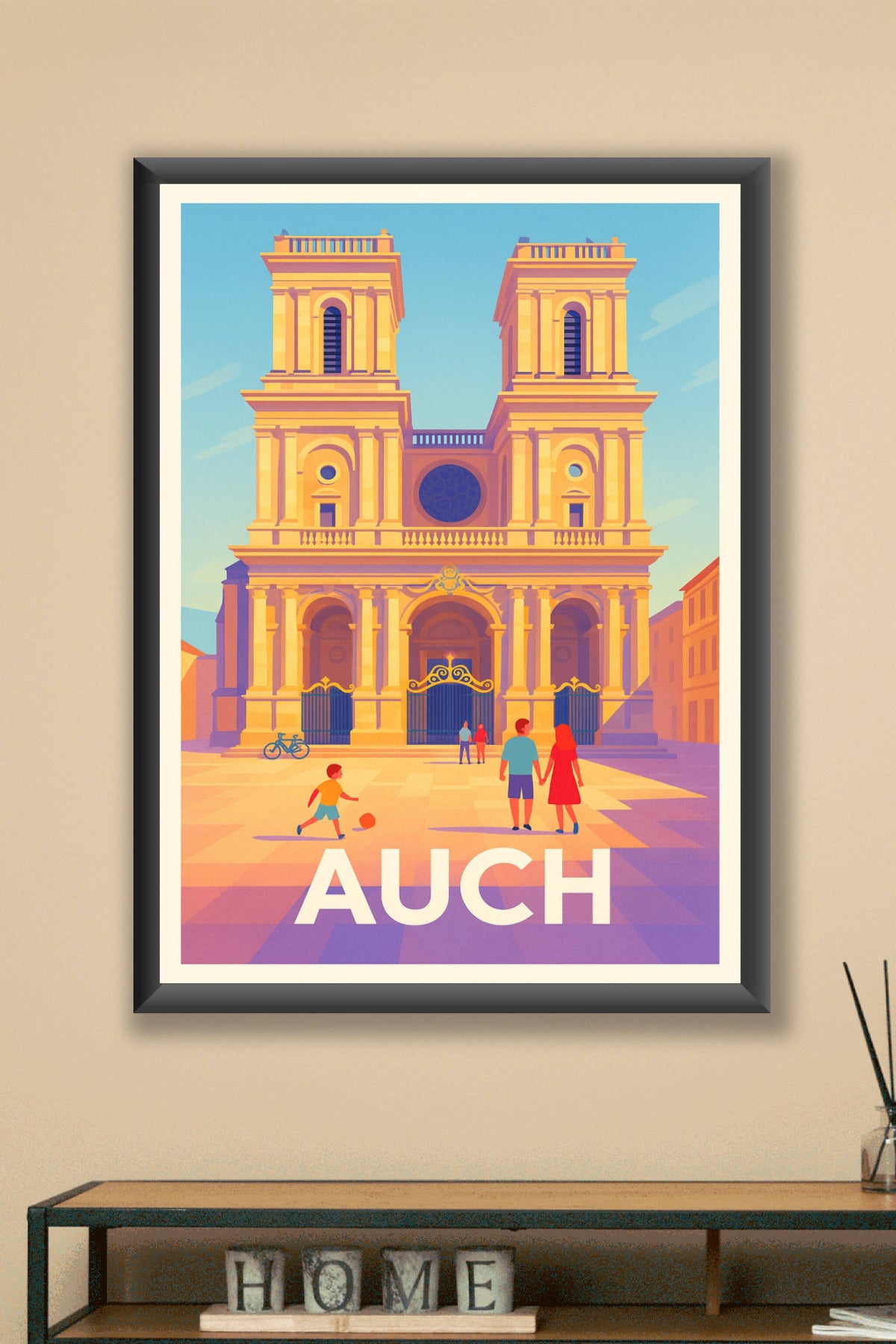 Affiche Auch — Balade ensoleillée au cœur de la Gascogne · poster d'art de Auch