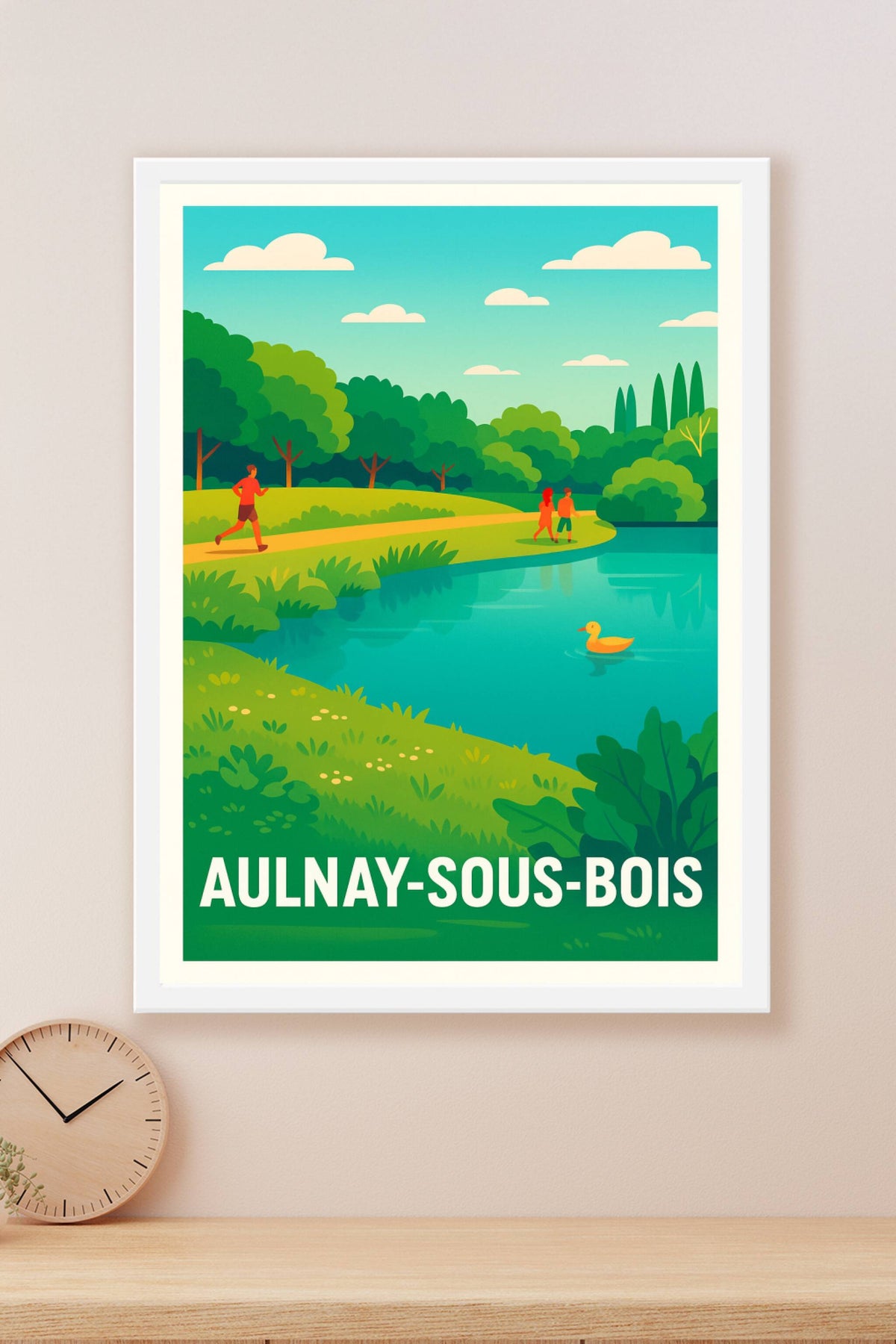 Affiche Aulnay-sous-Bois — Sérénité au bord de l'eau · poster d'art de Aulnay-sous-Bois