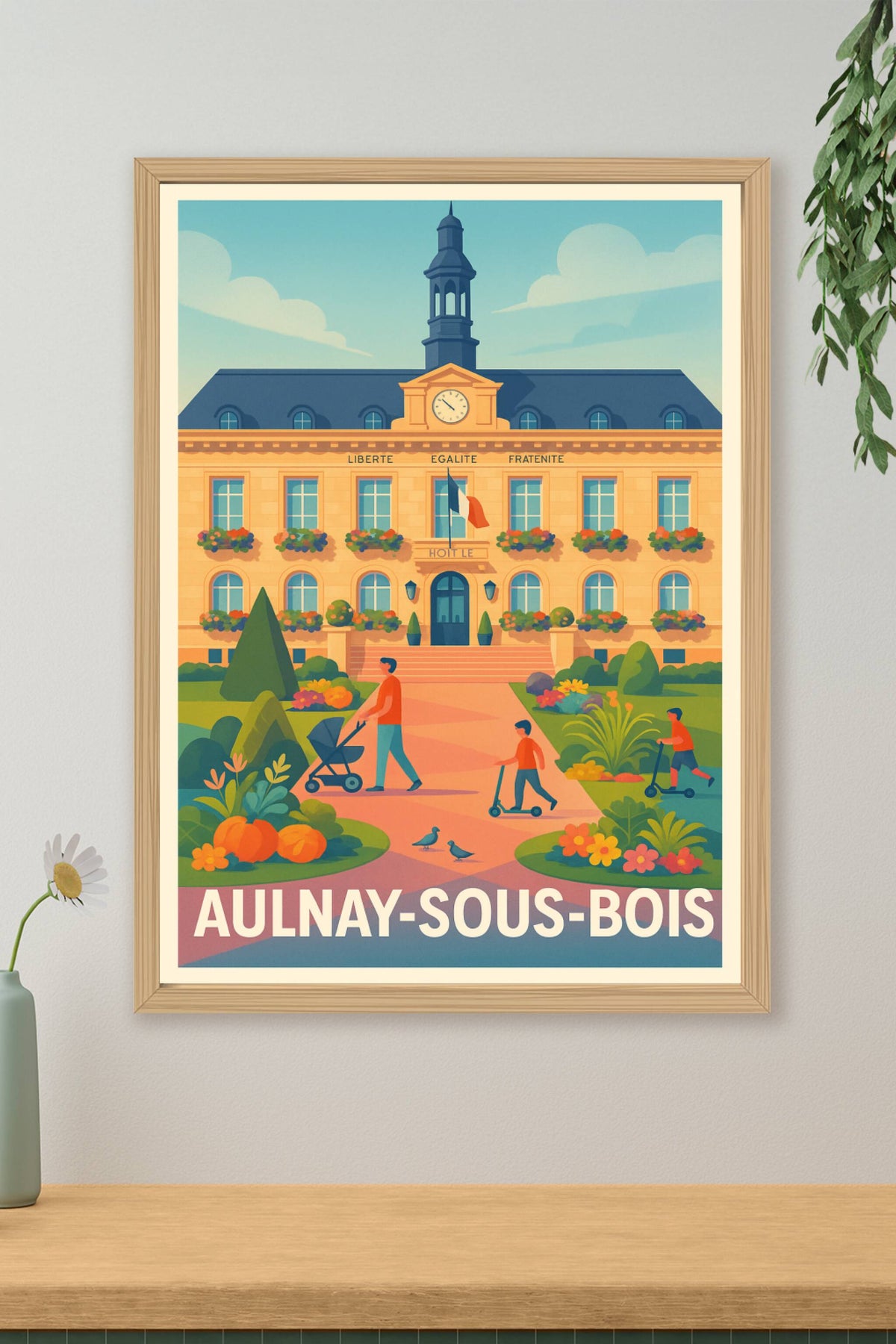 Affiche Aulnay-sous-Bois — Charme et convivialité au cœur de la ville · poster d'art de Aulnay-sous-Bois