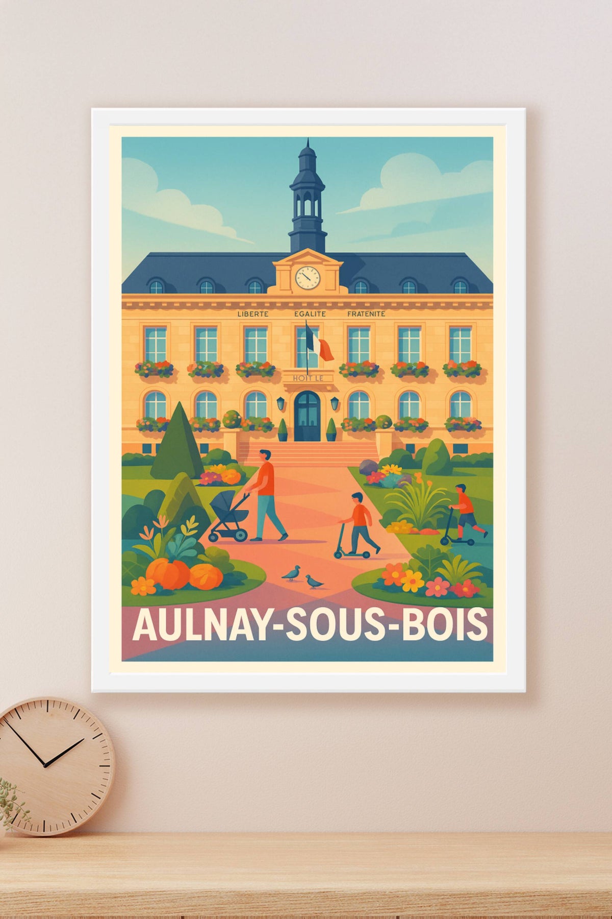 Affiche Aulnay-sous-Bois — Charme et convivialité au cœur de la ville · poster d'art de Aulnay-sous-Bois