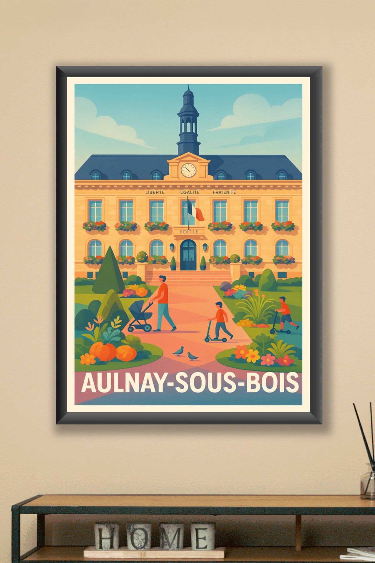 Affiche Aulnay-sous-Bois — Charme et convivialité au cœur de la ville · poster d'art de Aulnay-sous-Bois