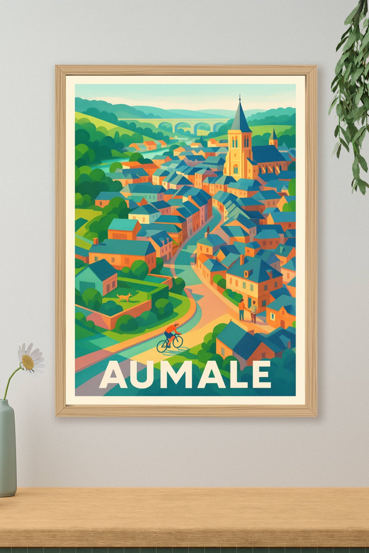 Affiche Aumale — Charme pittoresque de la vallée · poster d'art de Aumale