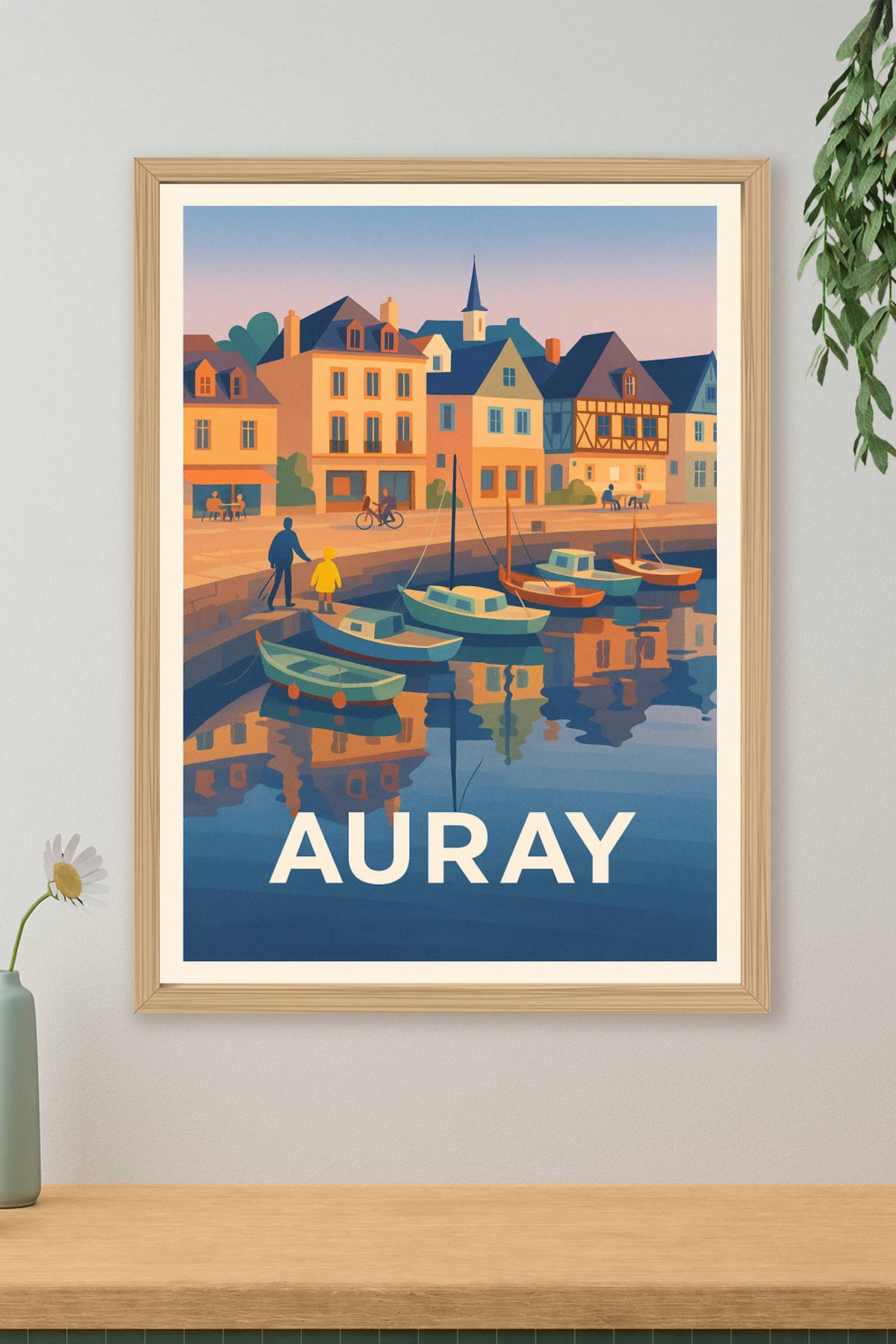 Affiche Auray — Charme et sérénité du port breton · poster d'art de Auray