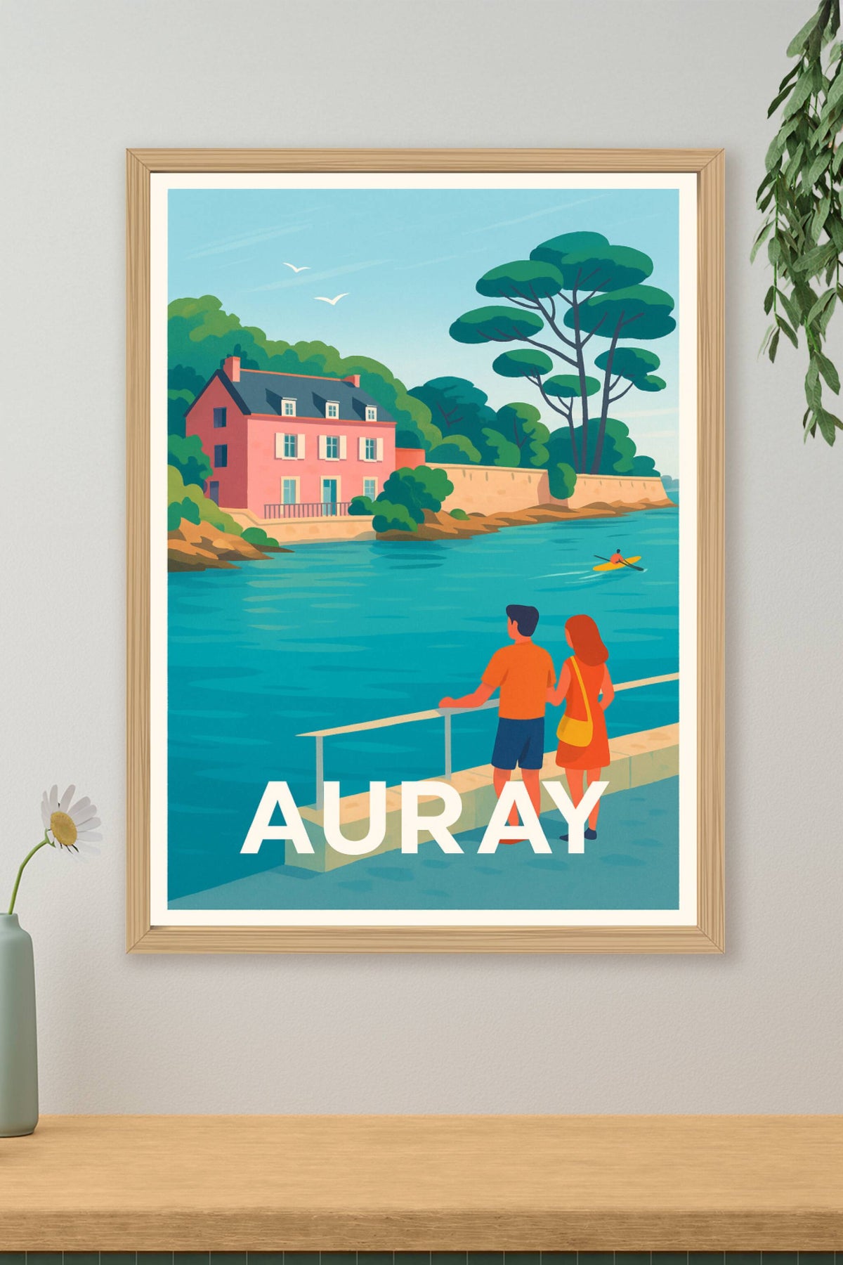 Affiche Auray — Escapade tranquille au bord de l'eau · poster d'art de Auray