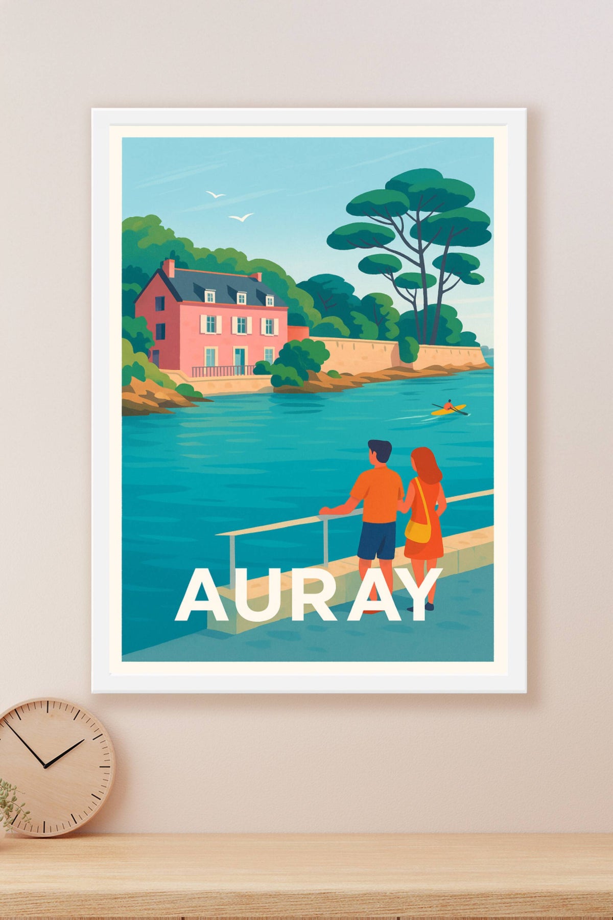 Affiche Auray — Escapade tranquille au bord de l'eau · poster d'art de Auray