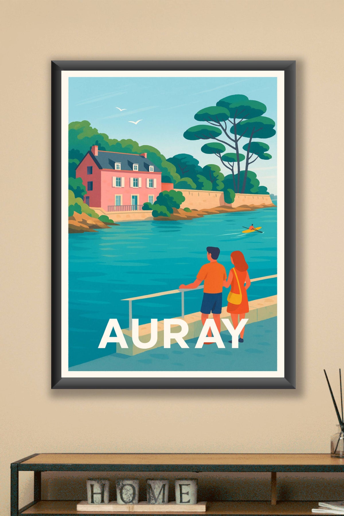 Affiche Auray — Escapade tranquille au bord de l'eau · poster d'art de Auray