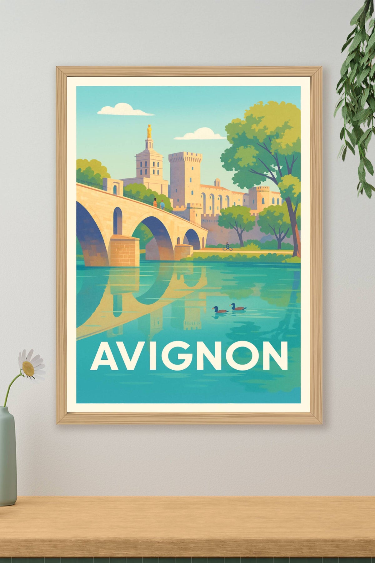 Affiche Avignon — Charme historique au fil de l'eau · poster d'art de Avignon