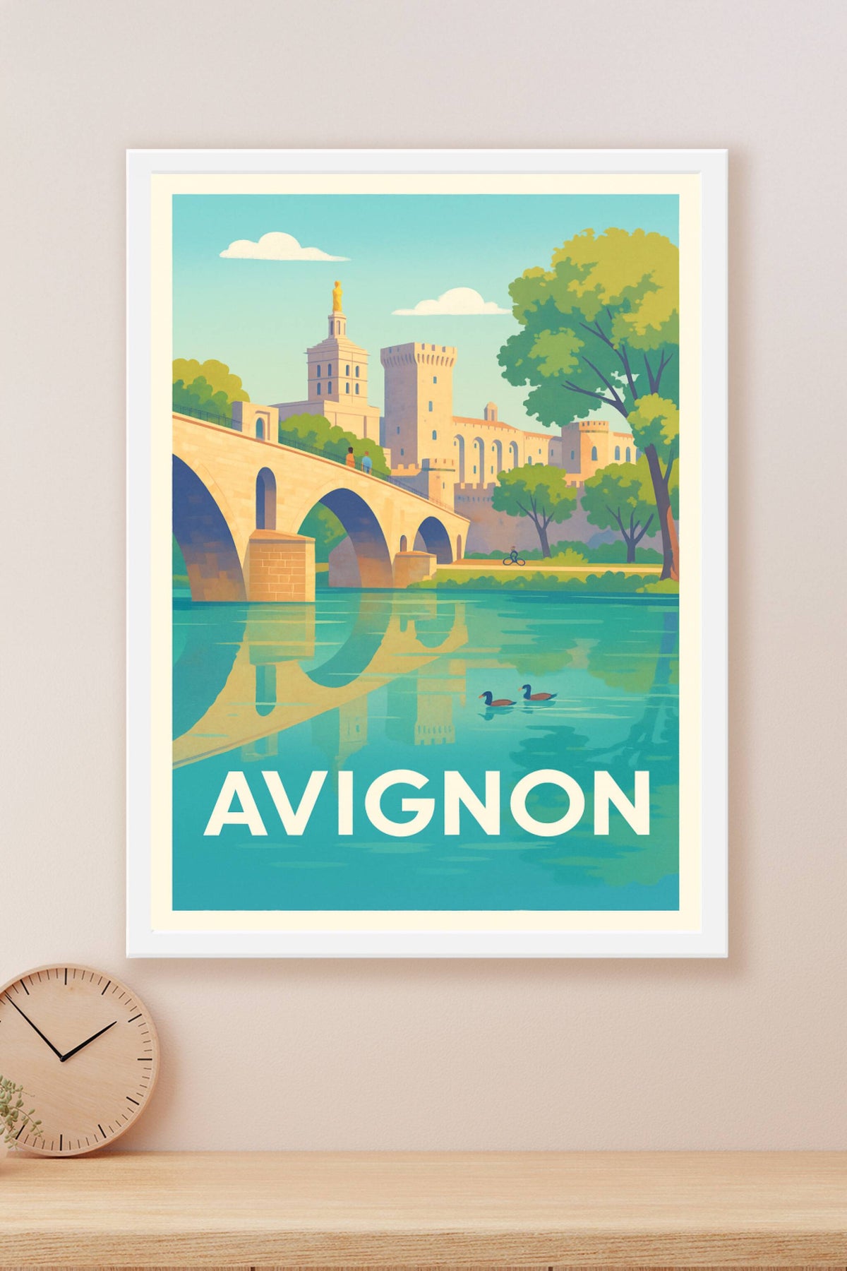 Affiche Avignon — Charme historique au fil de l'eau · poster d'art de Avignon
