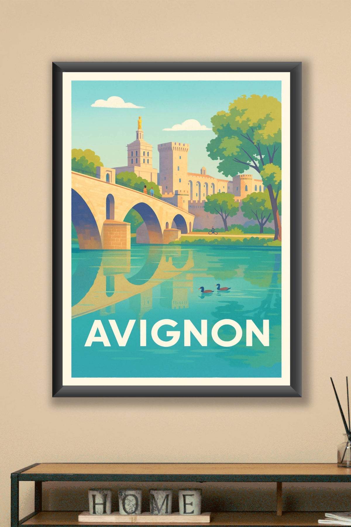 Affiche Avignon — Charme historique au fil de l'eau · poster d'art de Avignon