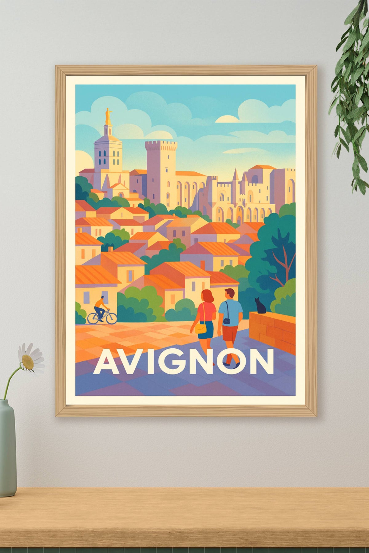 Affiche Avignon — Promenade au cœur de la Cité des Papes · poster d'art de Avignon