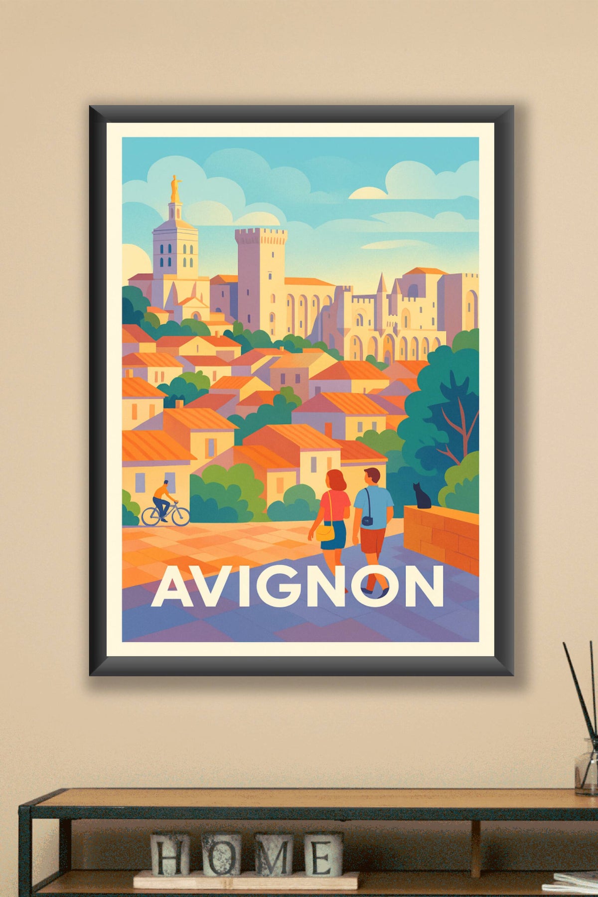 Affiche Avignon — Promenade au cœur de la Cité des Papes · poster d'art de Avignon
